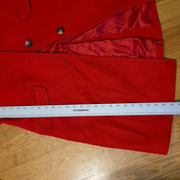 Talbots Bold Red Wool Trench Coat for Women Sz 10 - Picture 11 of 11